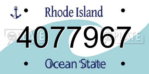 4077967 Rhode Island License Plate