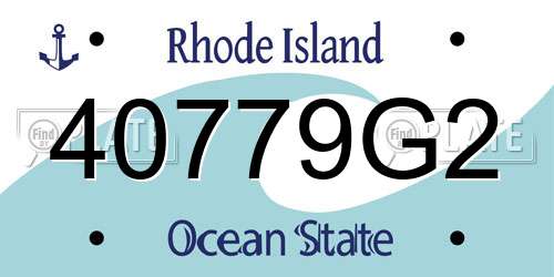 40779G2 Rhode Island License Plate