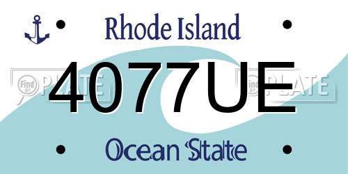 4077UE Rhode Island License Plate