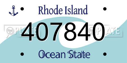 407840 Rhode Island License Plate
