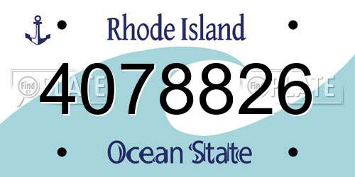 4078826 Rhode Island License Plate