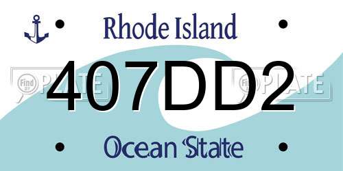 407DD2 Rhode Island License Plate
