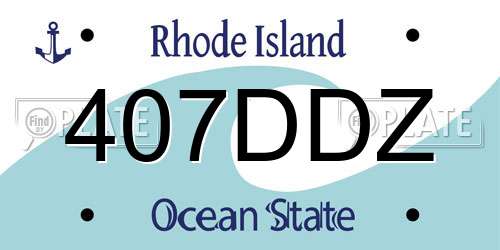 407DDZ Rhode Island License Plate