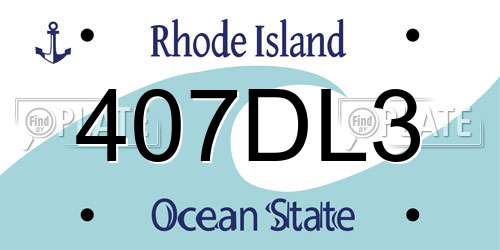 407DL3 Rhode Island License Plate