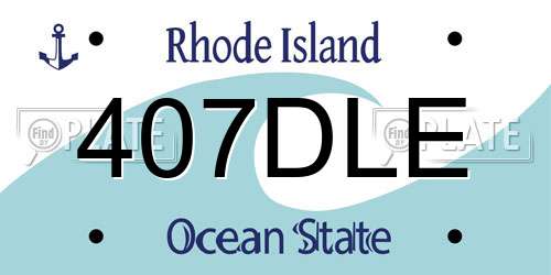 407DLE Rhode Island License Plate