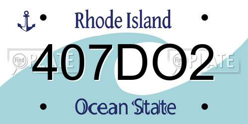 407DO2 Rhode Island License Plate