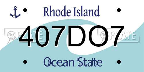 407DO7 Rhode Island License Plate