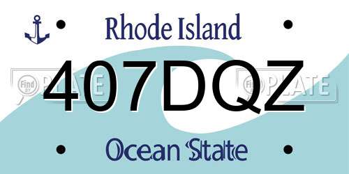 407DQZ Rhode Island License Plate