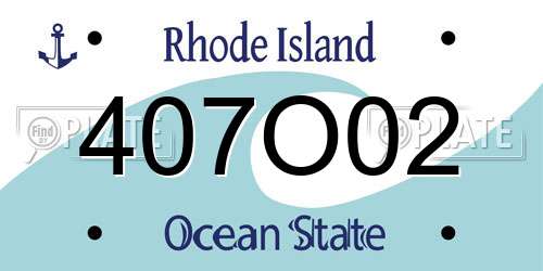 407O02 Rhode Island License Plate