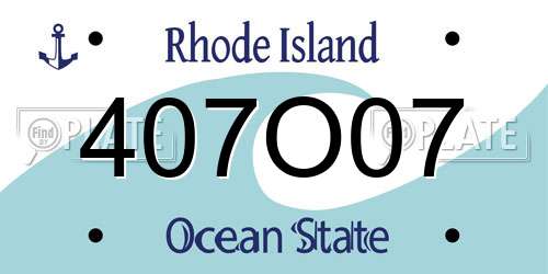 407O07 Rhode Island License Plate