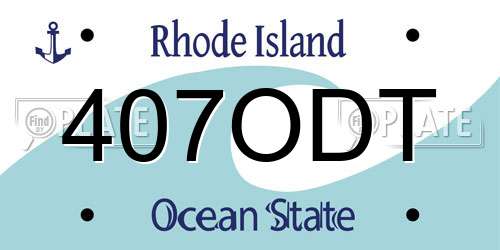 407ODT Rhode Island License Plate