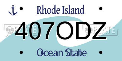 407ODZ Rhode Island License Plate