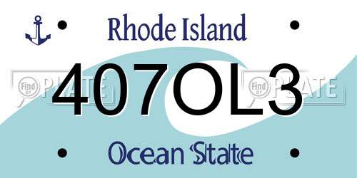 407OL3 Rhode Island License Plate