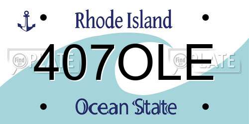 407OLE Rhode Island License Plate