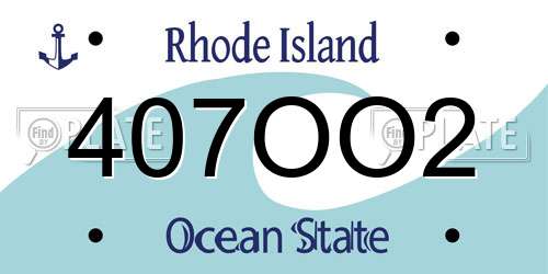 407OO2 Rhode Island License Plate