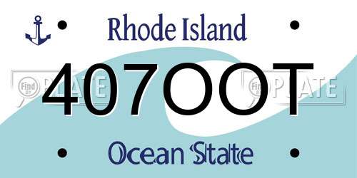 407OOT Rhode Island License Plate