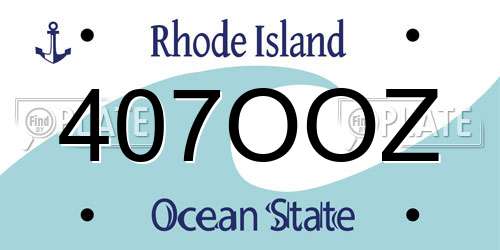 407OOZ Rhode Island License Plate