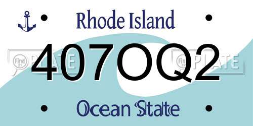 407OQ2 Rhode Island License Plate