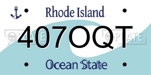 407OQT Rhode Island License Plate