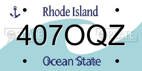 407OQZ Rhode Island License Plate