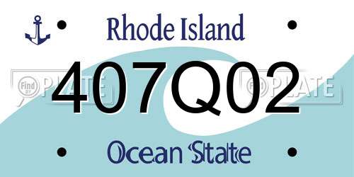 407Q02 Rhode Island License Plate