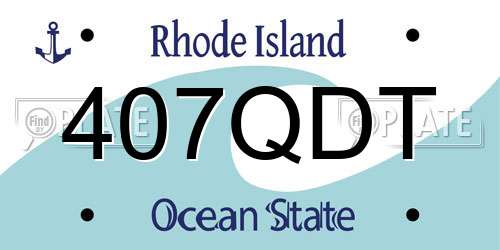 407QDT Rhode Island License Plate