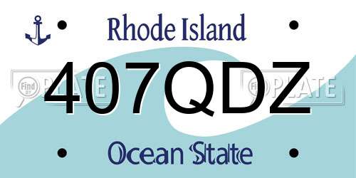 407QDZ Rhode Island License Plate