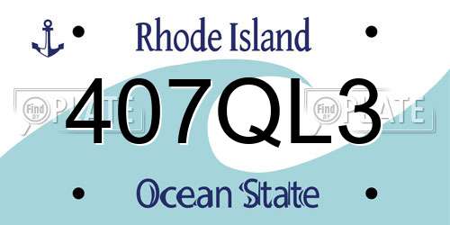 407QL3 Rhode Island License Plate