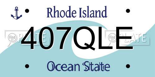 407QLE Rhode Island License Plate
