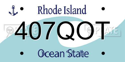 407QOT Rhode Island License Plate