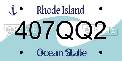 407QQ2 Rhode Island License Plate