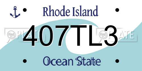 407TL3 Rhode Island License Plate