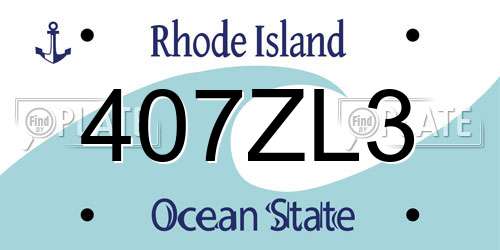 407ZL3 Rhode Island License Plate