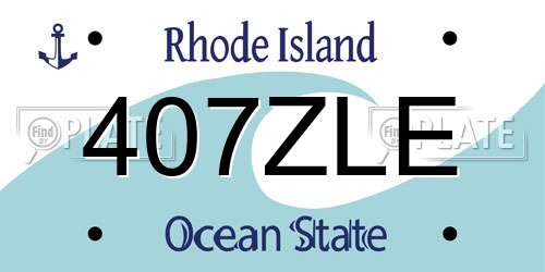 407ZLE Rhode Island License Plate