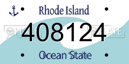 408124 Rhode Island License Plate
