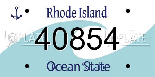 40854 Rhode Island License Plate