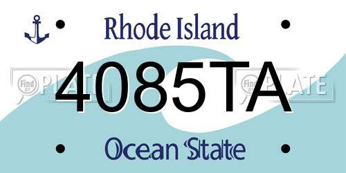 4085TA Rhode Island License Plate