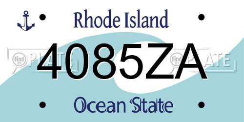 4085ZA Rhode Island License Plate