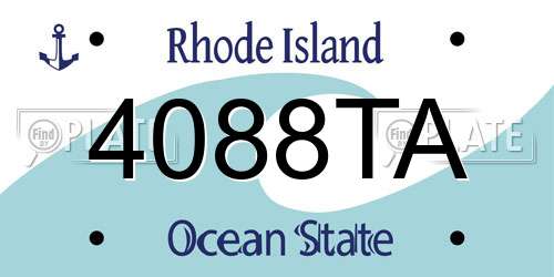 4088TA Rhode Island License Plate