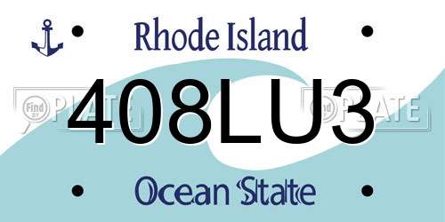 408LU3 Rhode Island License Plate