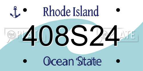 408S24 Rhode Island License Plate