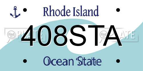 408STA Rhode Island License Plate
