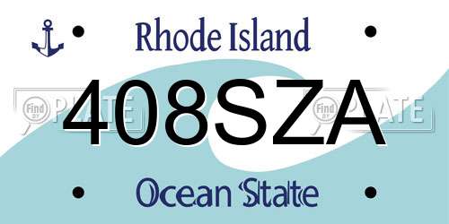 408SZA Rhode Island License Plate