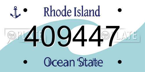 409447 Rhode Island License Plate