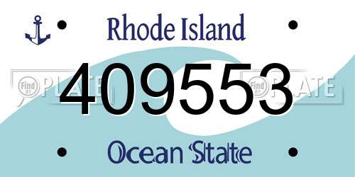 409553 Rhode Island License Plate