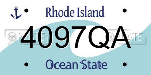 4097QA Rhode Island License Plate