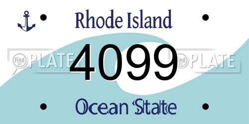 4099 Rhode Island License Plate