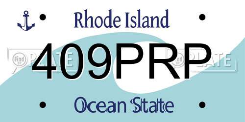 409PRP Rhode Island License Plate