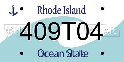 409T04 Rhode Island License Plate