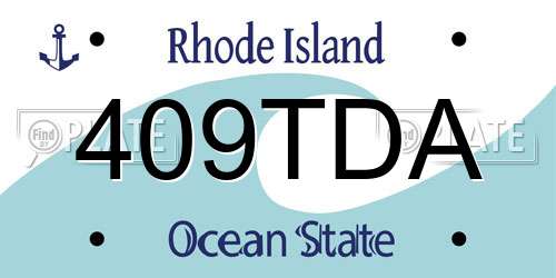 409TDA Rhode Island License Plate